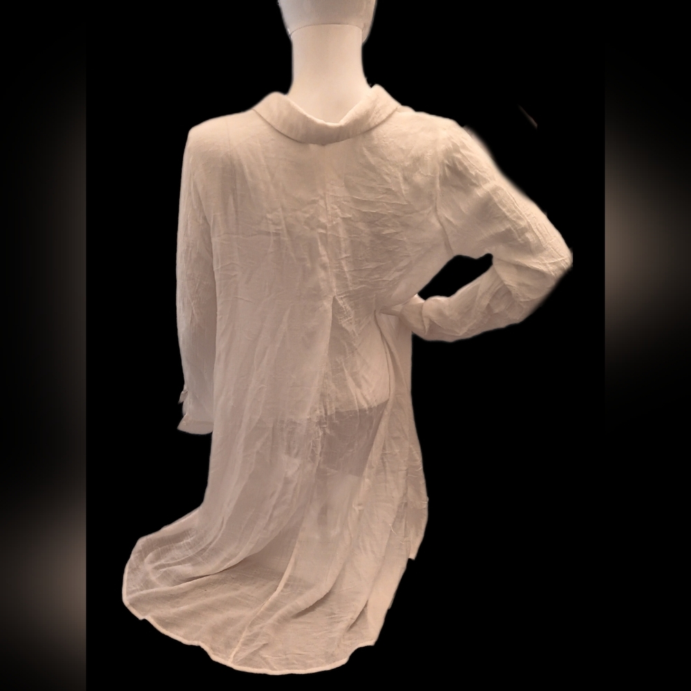 Charlotte russe White Vintage Button-Up Tunic